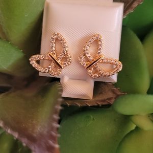 Small gold plated butterfly earrings